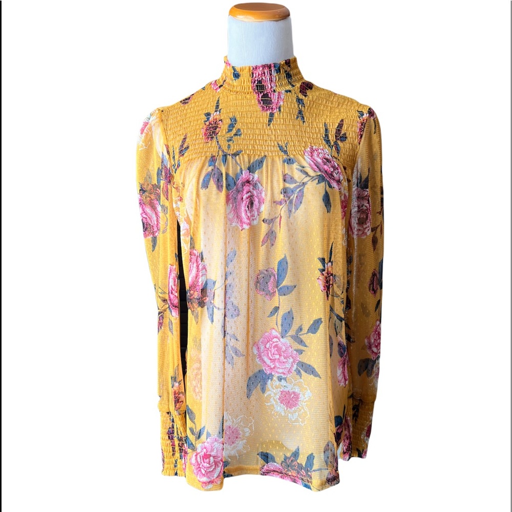 Sheer floral blouse